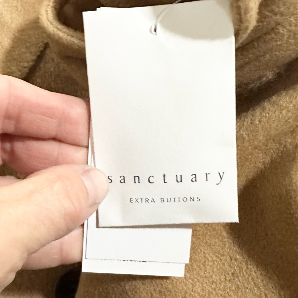 Sanctuary Camel Fringe Wool Blend Coat Size Small NWT - Picture 9 of 10
